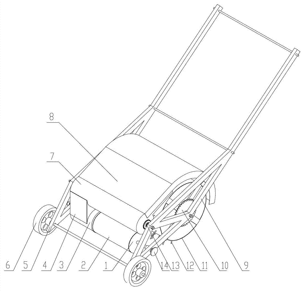 Leaf pickup and compression device for lawns