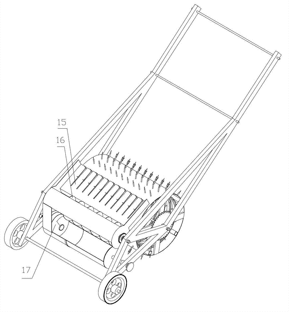 Leaf pickup and compression device for lawns