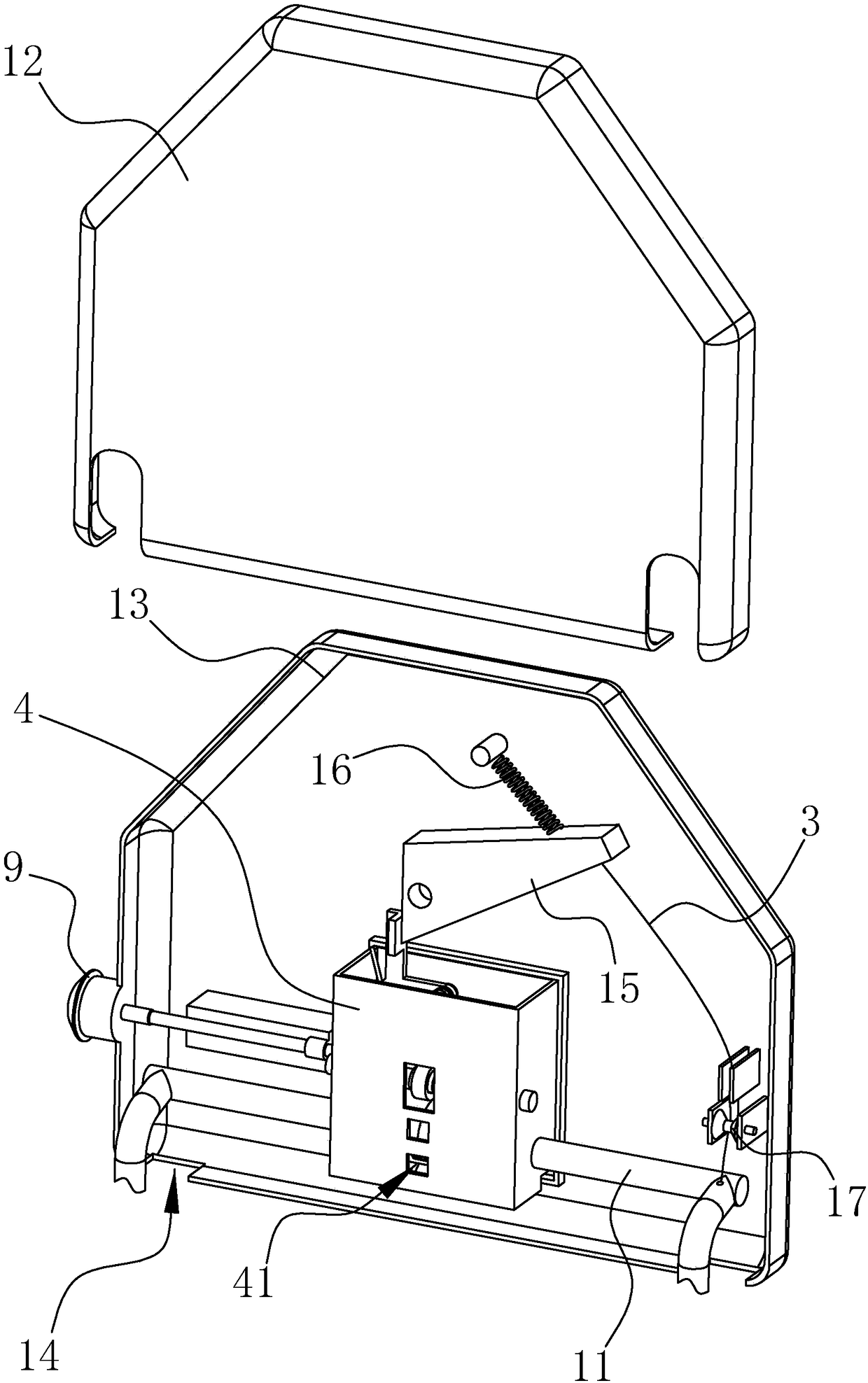 Headrest structure which can be controlled to overturn through press button or pull rope