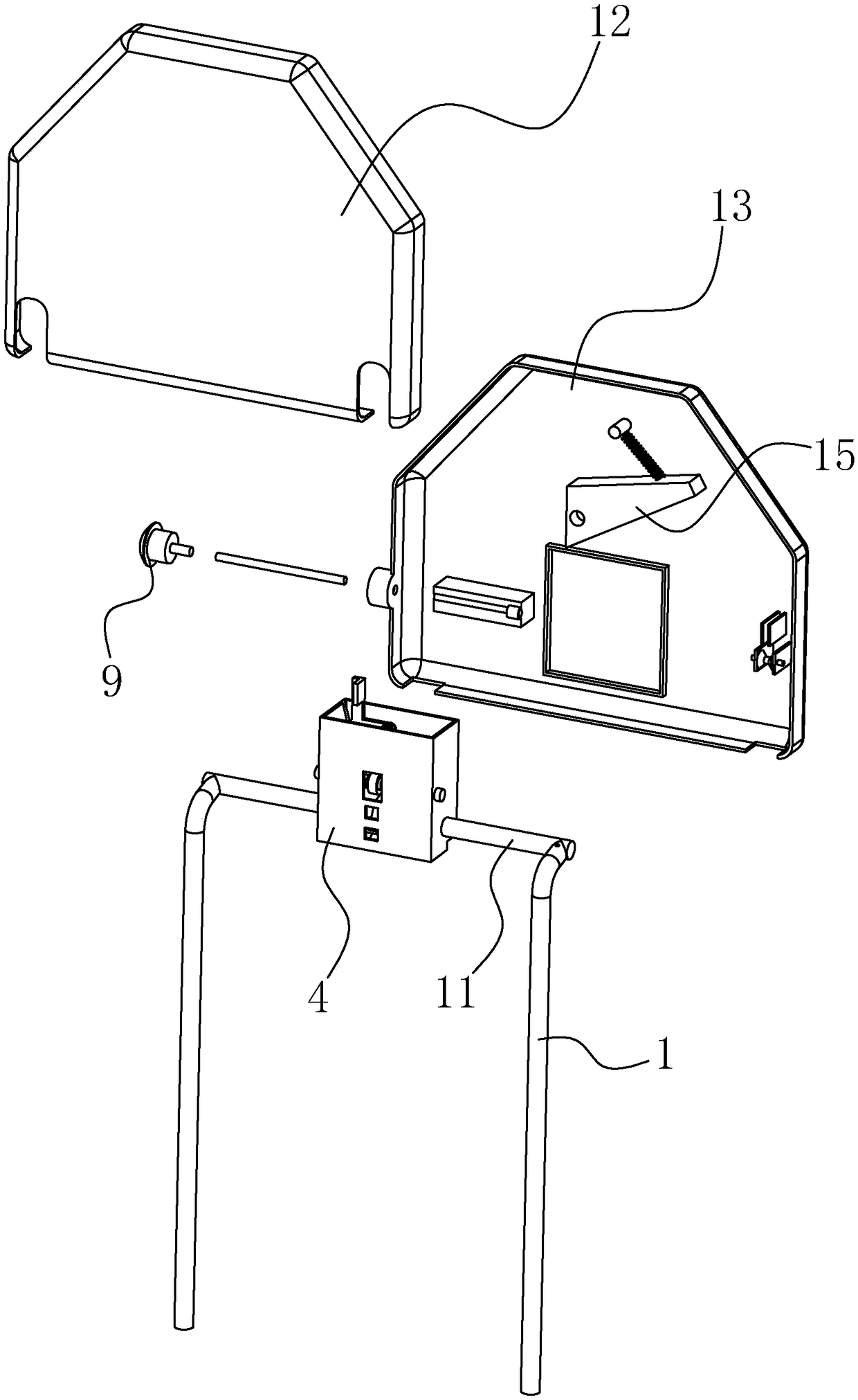 Headrest structure which can be controlled to overturn through press button or pull rope