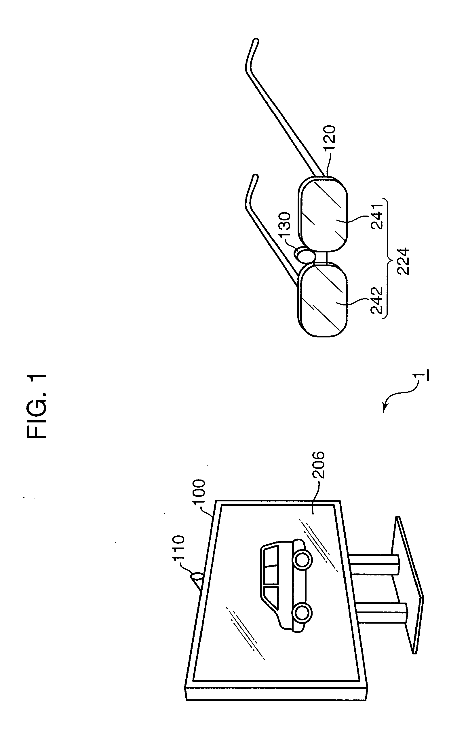 Video display apparatus, video viewing glasses, and system comprising the display apparatus and the glasses