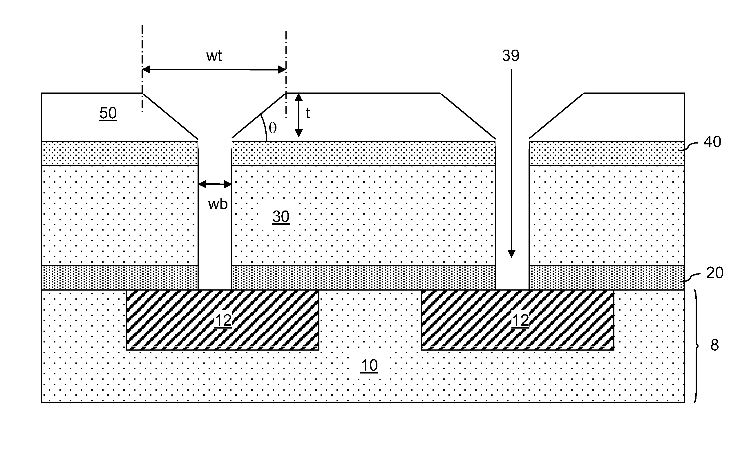 Lateral-Dimension-Reducing Metallic Hard Mask Etch