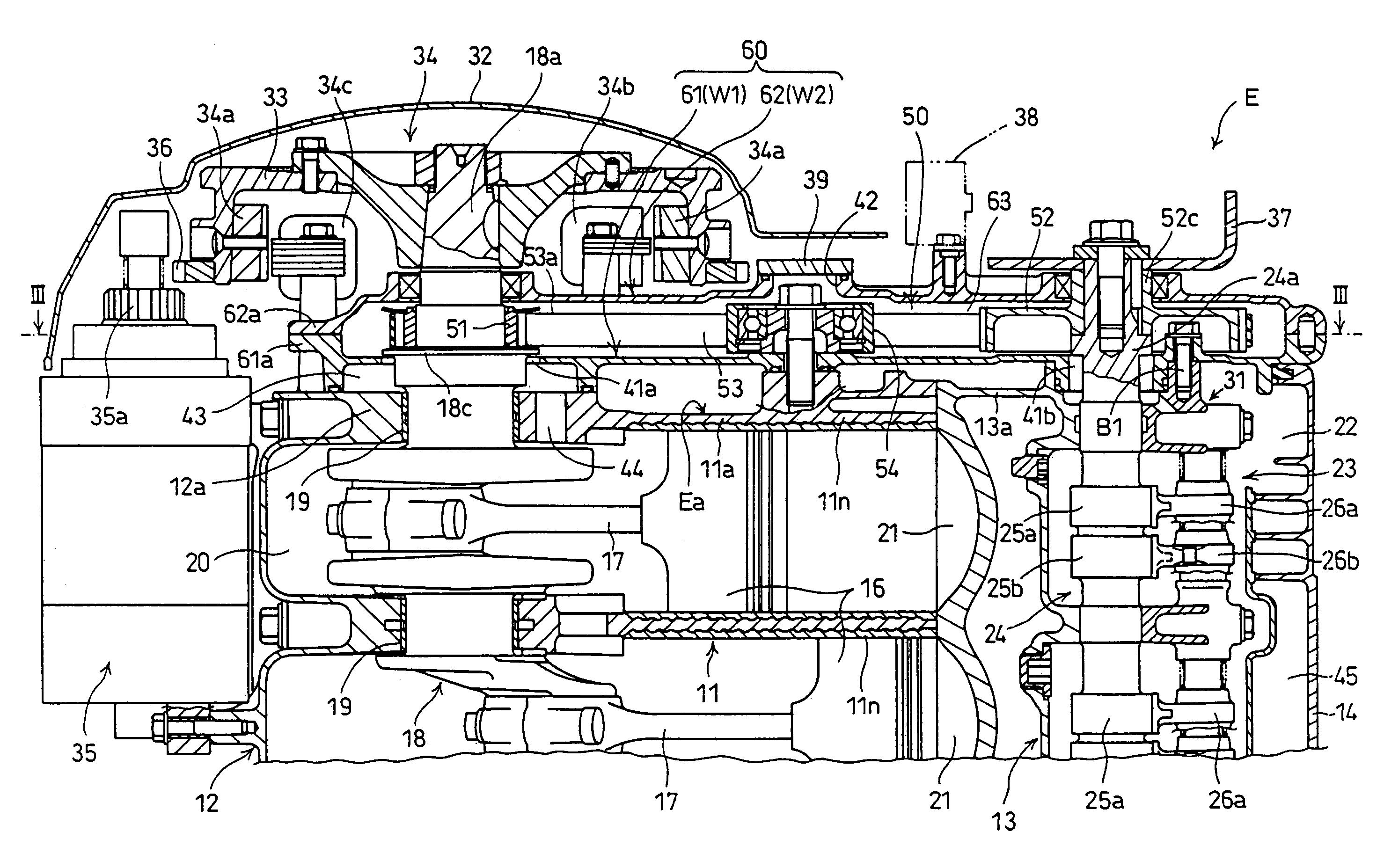 Vertical internal combustion engine provided with belt-drive transmission mechanism