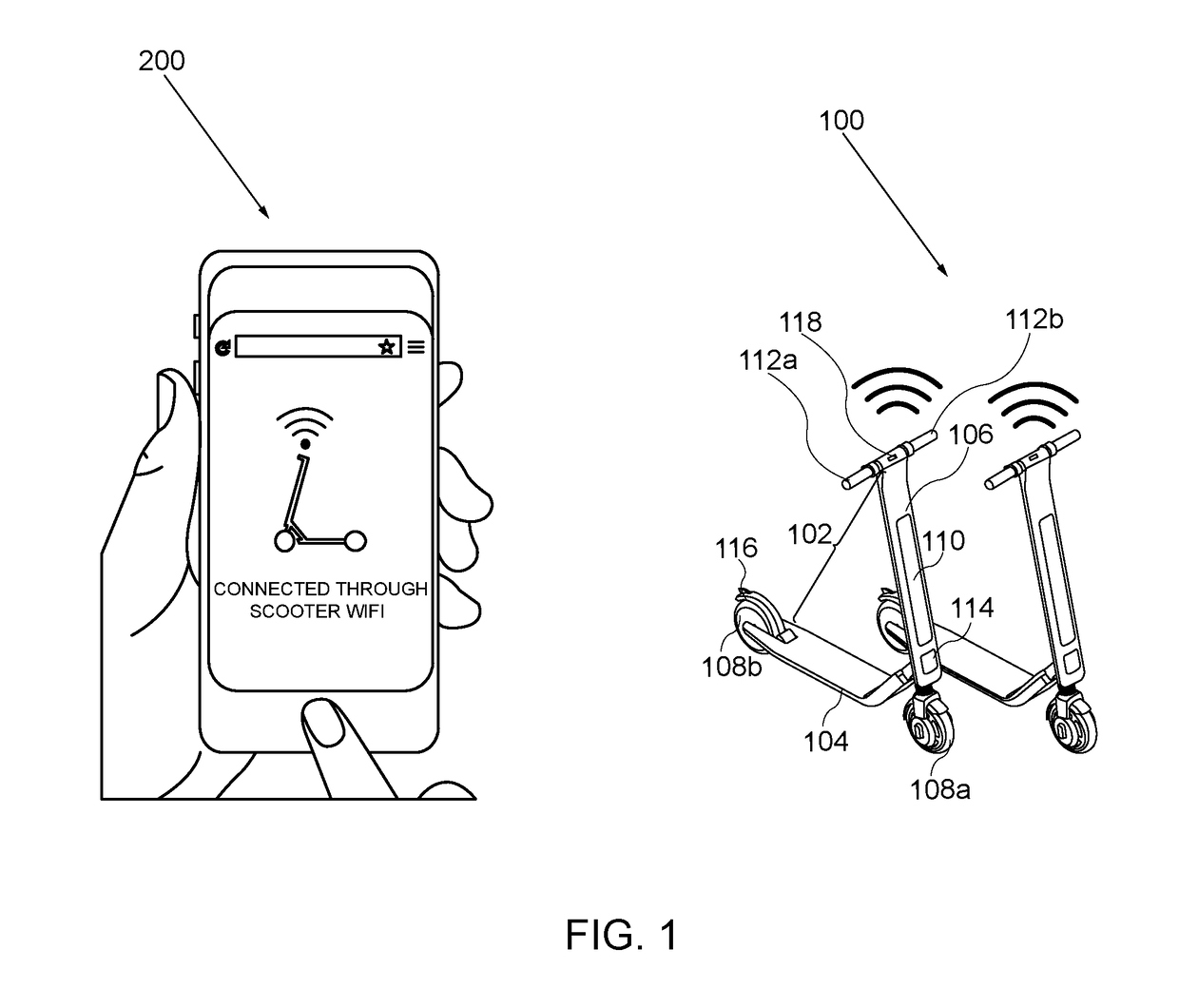 Mobile Connectivity and Self-Generating Illumination Electric Scooter