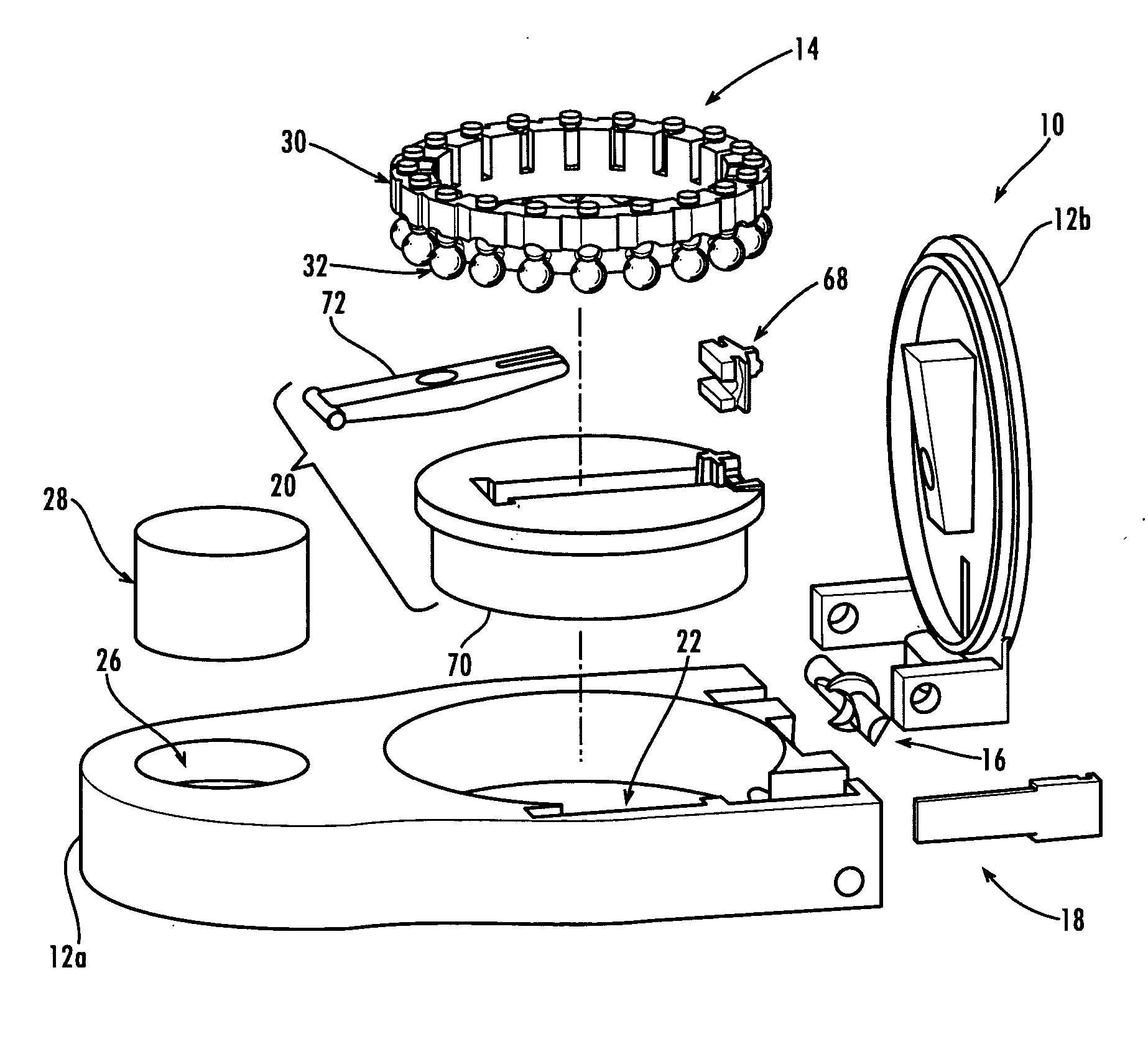 Multi-lancet device with sterility cap repositioning mechanism