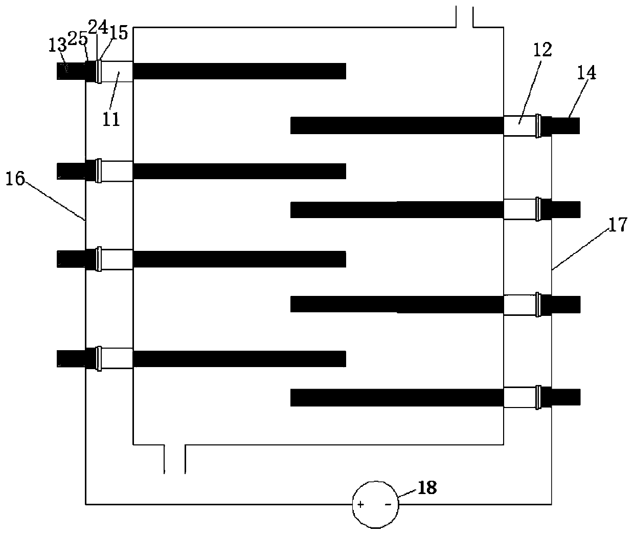 Electrochemical reaction system capable of realizing high-efficiency recovery of nitrogen and phosphorus