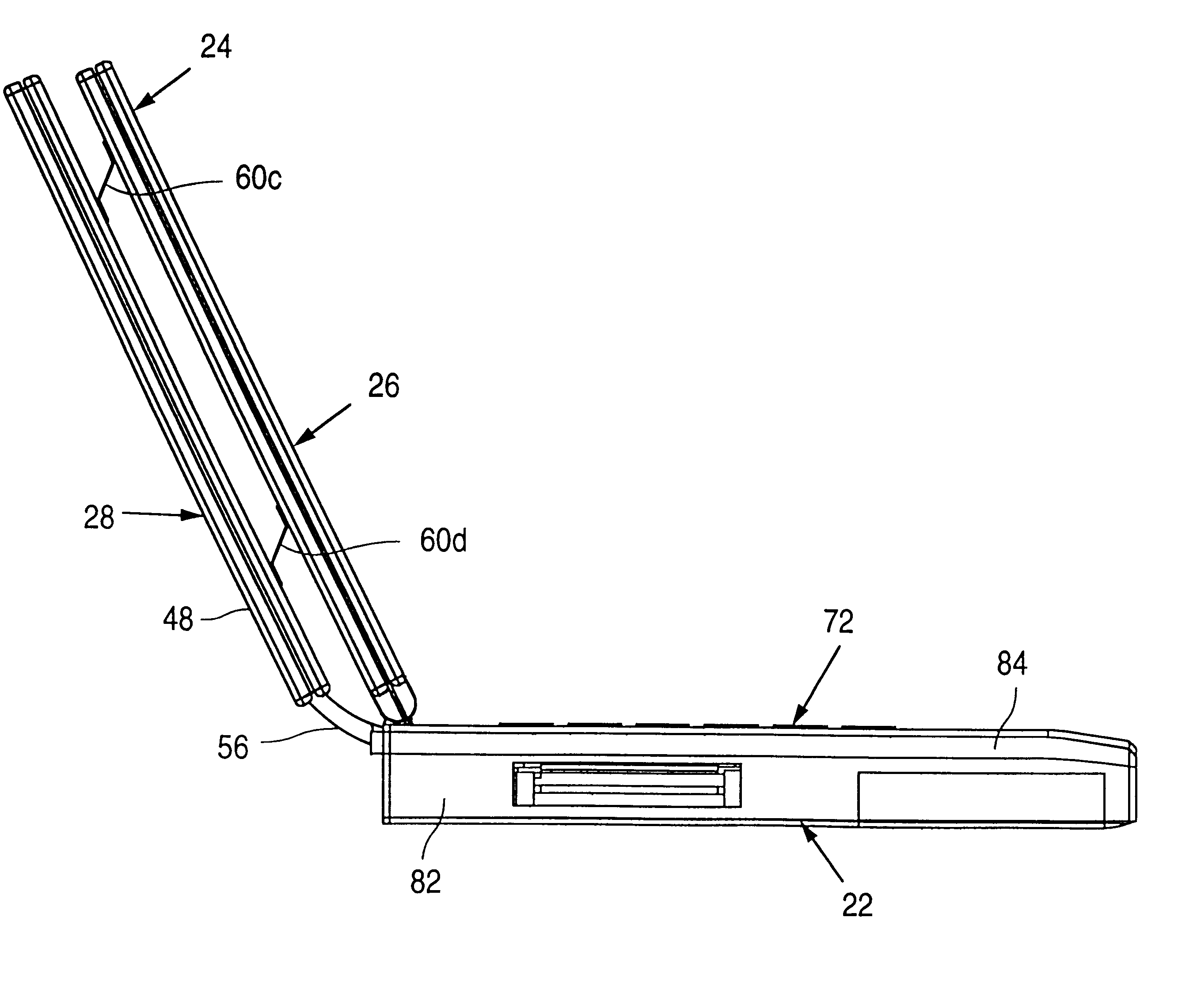 Thermally efficient portable computer incorporating deploying CPU module