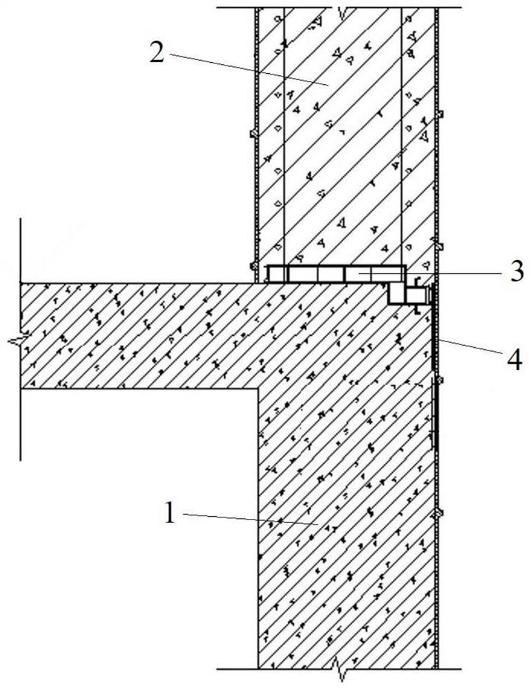 Outer wall full-shearing structure and construction process thereof