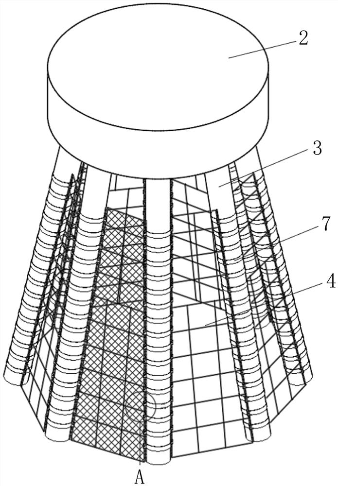 Construction method of aquaculture cage based on the multi-pile cap foundation of offshore wind power that has been built