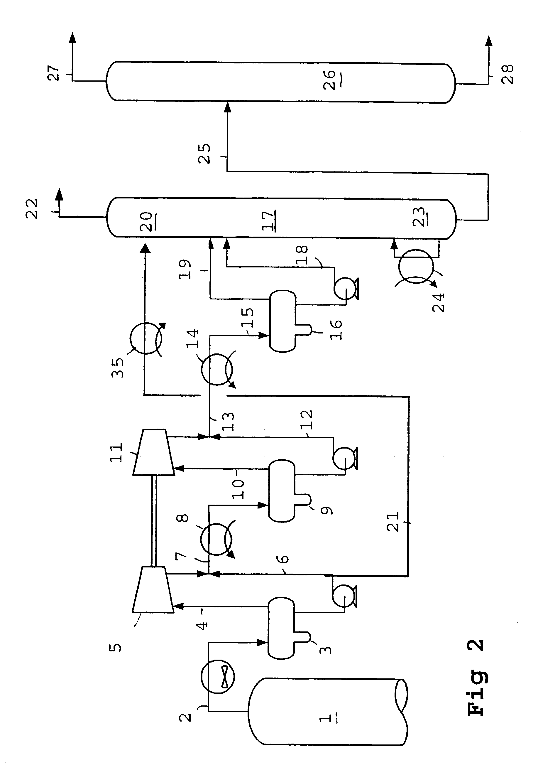 Use of low pressure distillate as absorber oil in a FCC recovery section