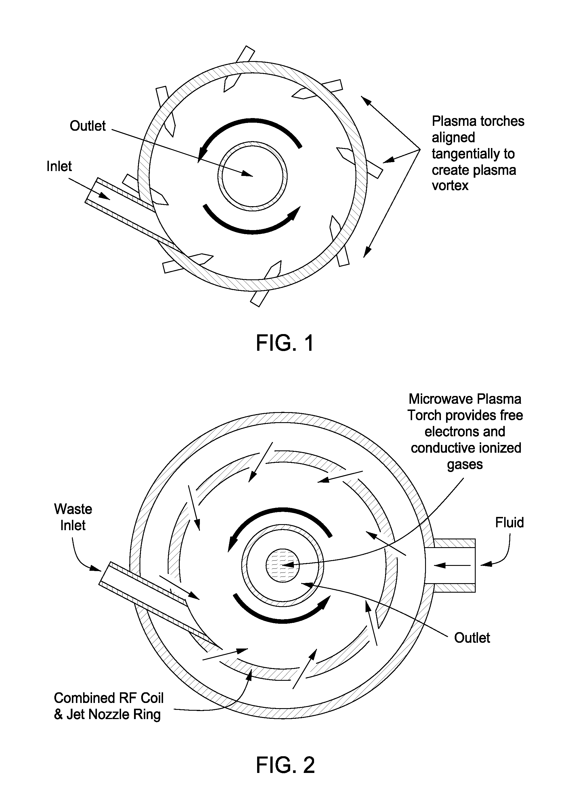 Apparatus for Treating a Substance with Wave Energy from Plasma and an Electrical Arc