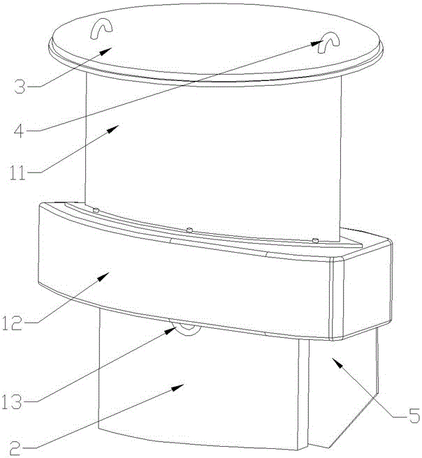 Underwater floating body and buoyancy device including the floating body