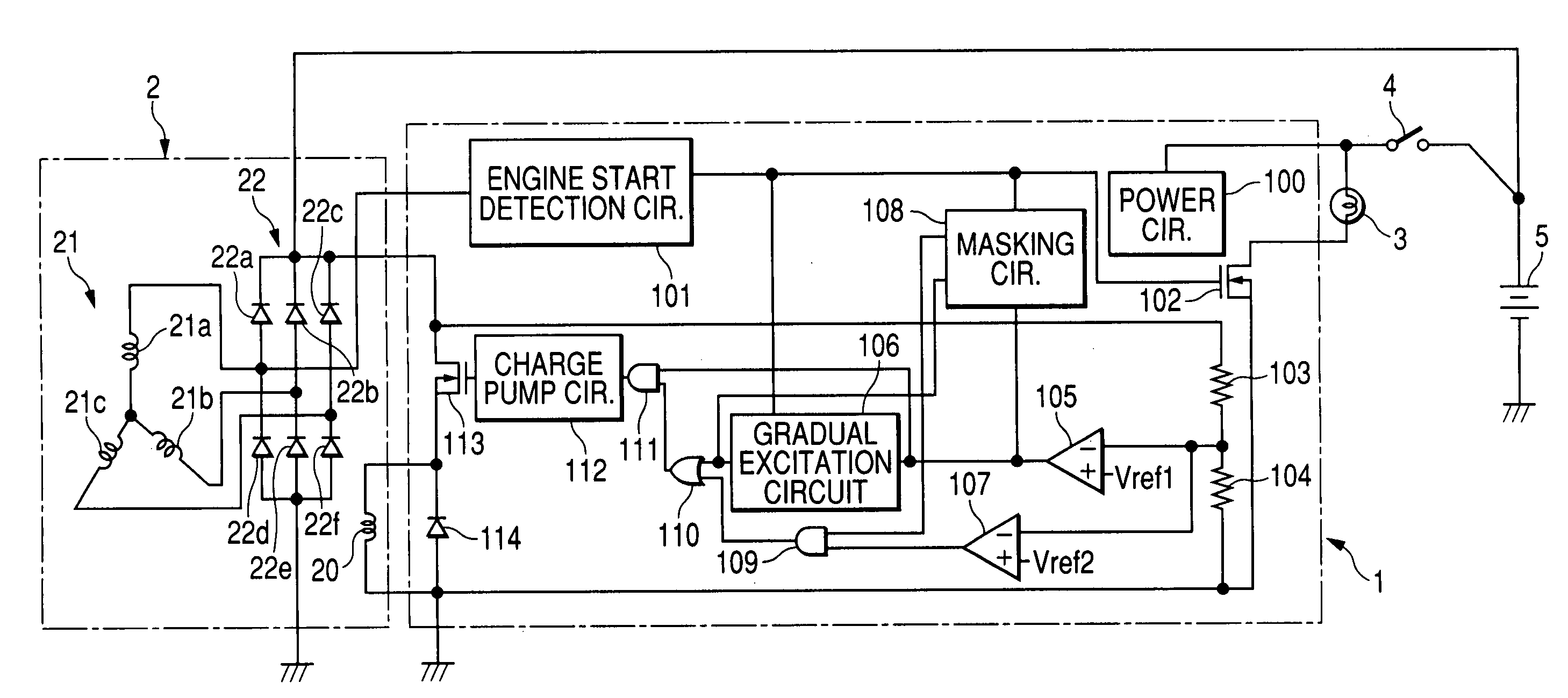 Method and apparatus for controlling power generation using gradually exciting technique