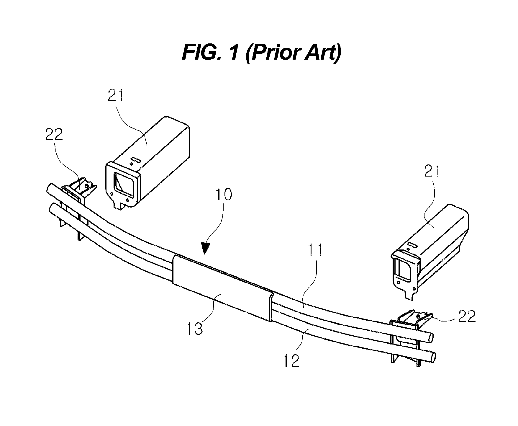 Tubular back beam for vehicle