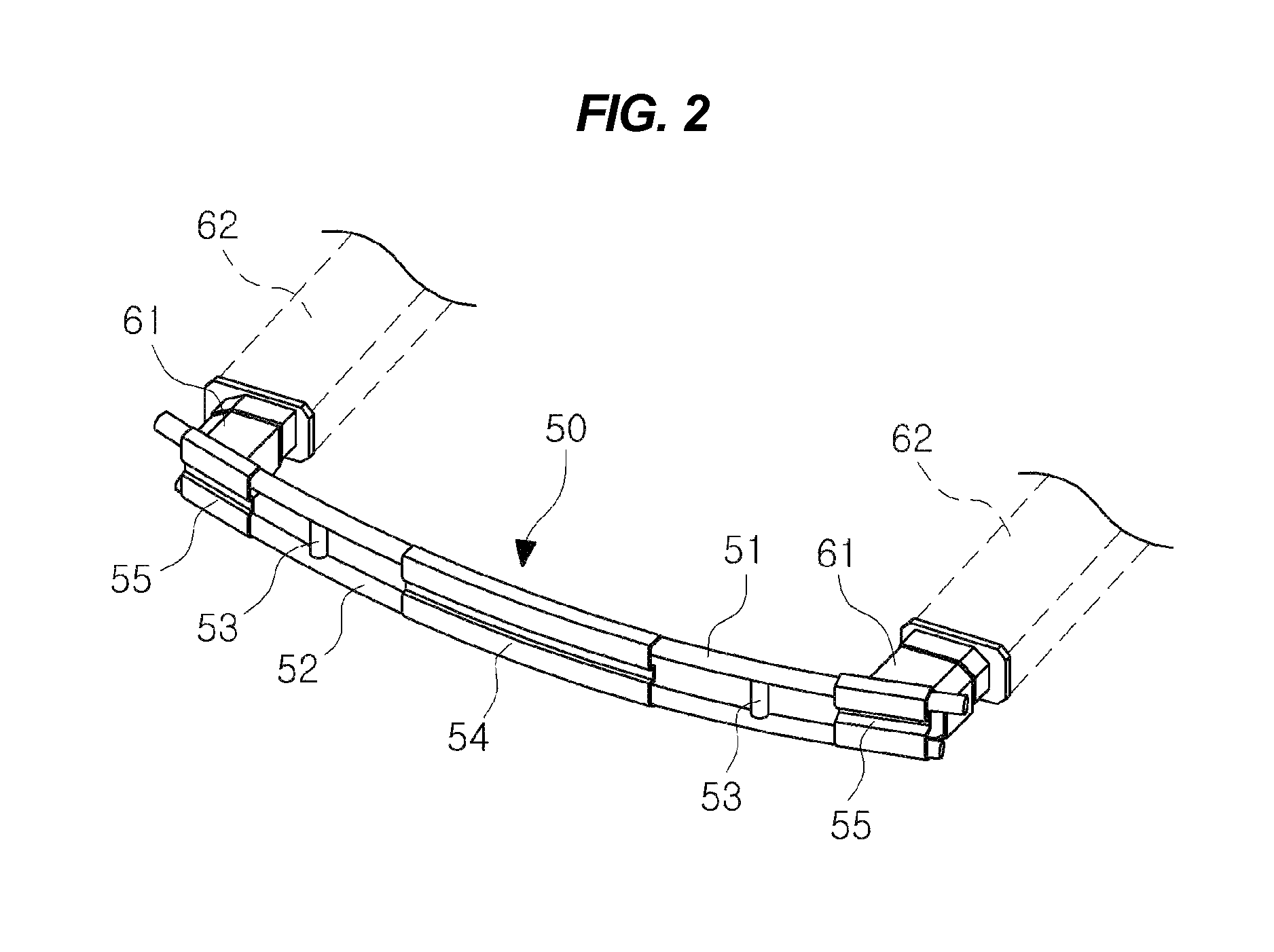 Tubular back beam for vehicle