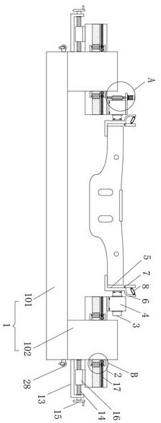 Train swing bolster clamping device facilitating positioning