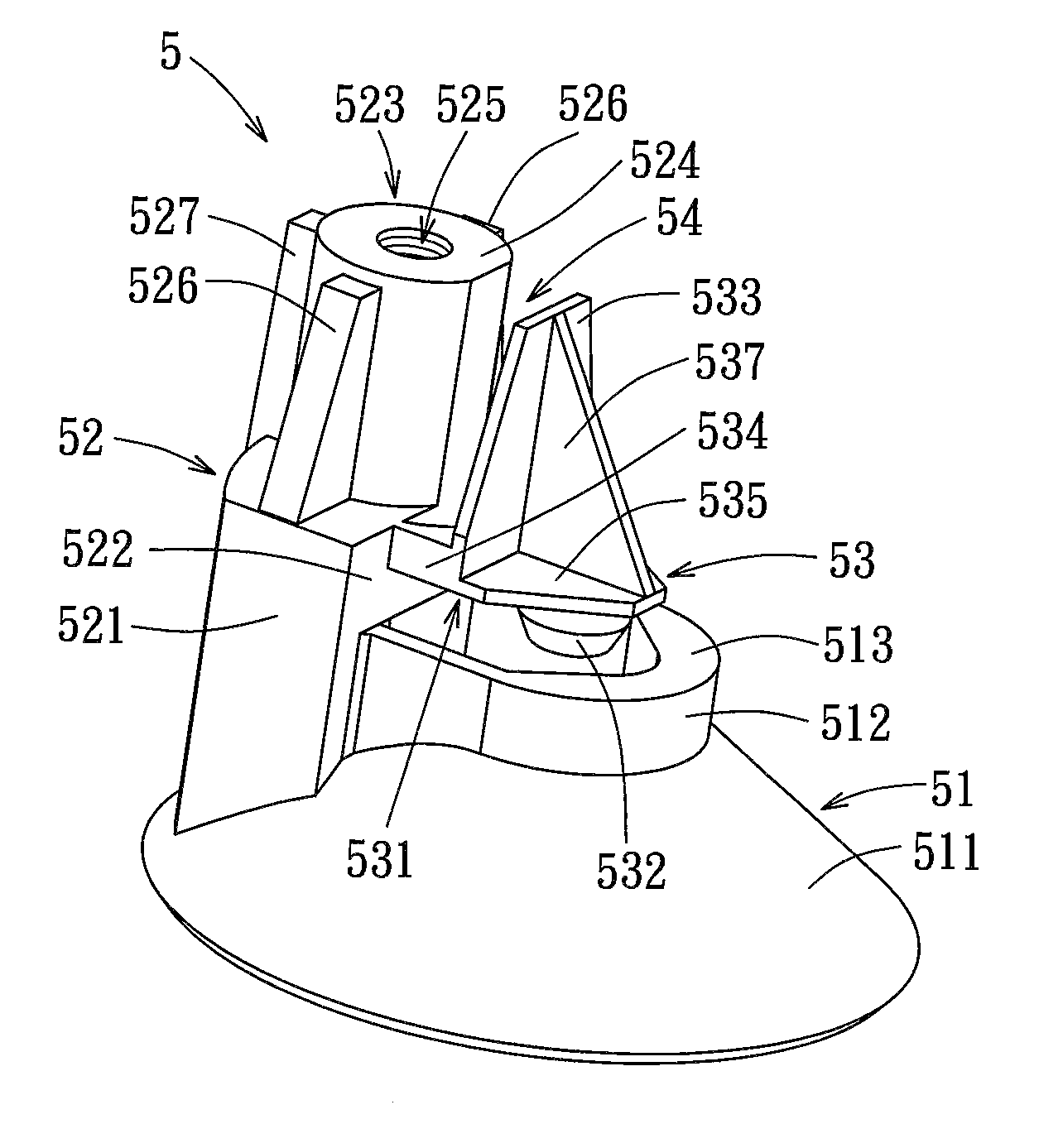 Housing, a fastening member thereof and a display device incorporating the housing