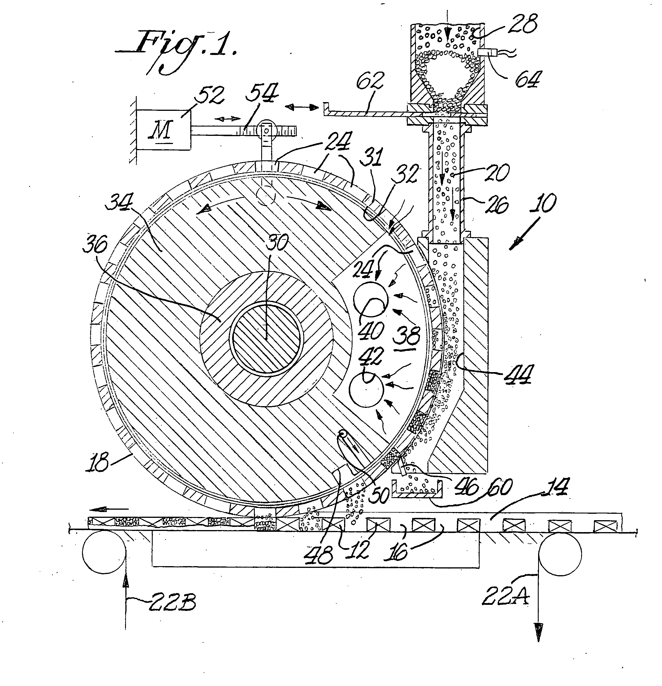 Applicator wheel for filling cavities with metered amounts of particulate material