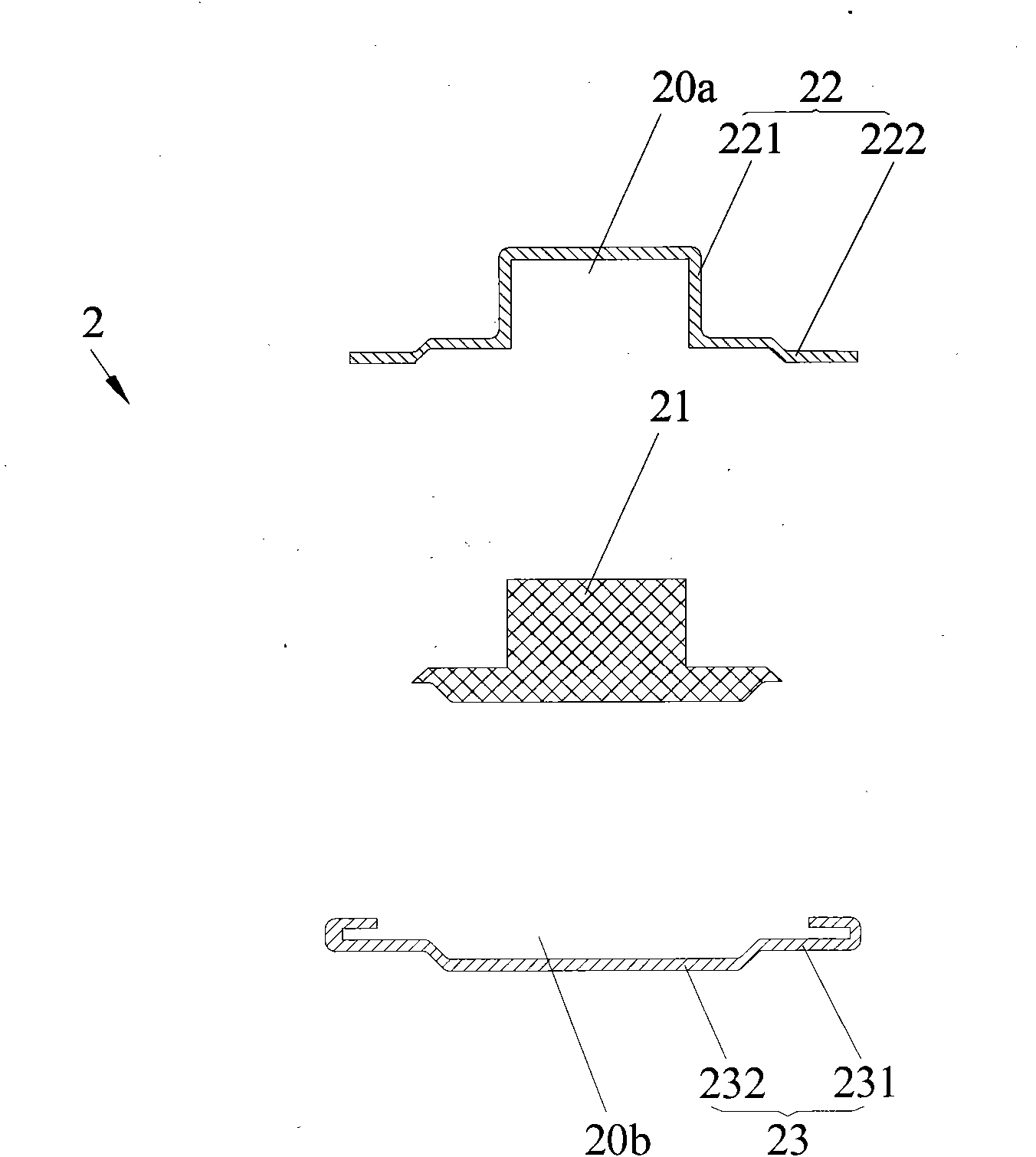 Combined battery cap