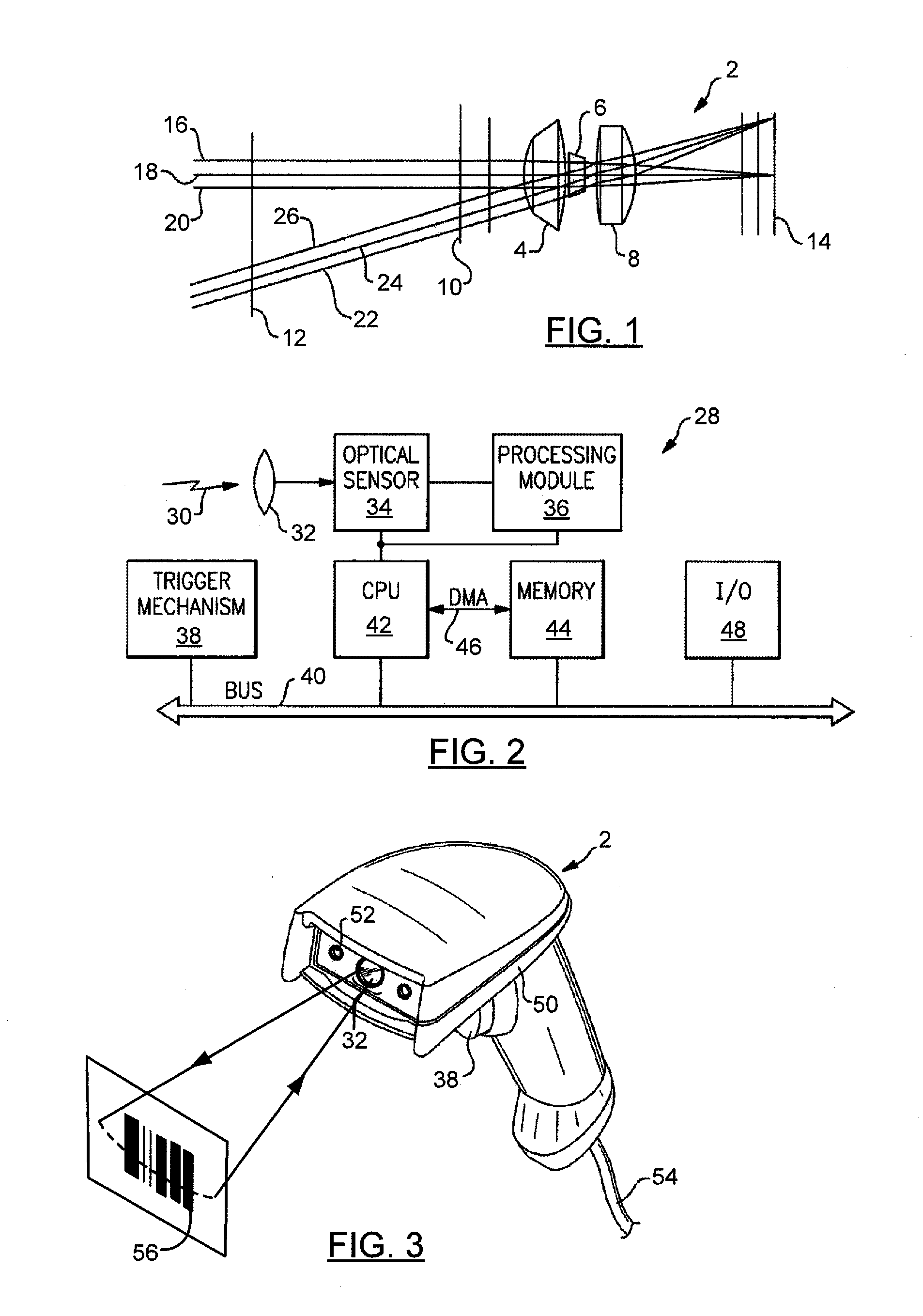 Optical reader using distance map decoding