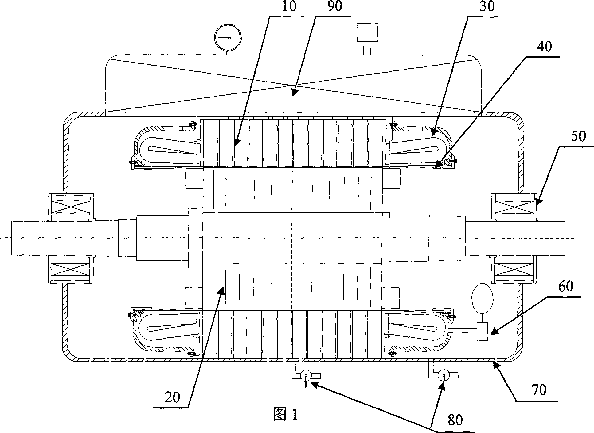 Horizontal pervaporatively cooling motor