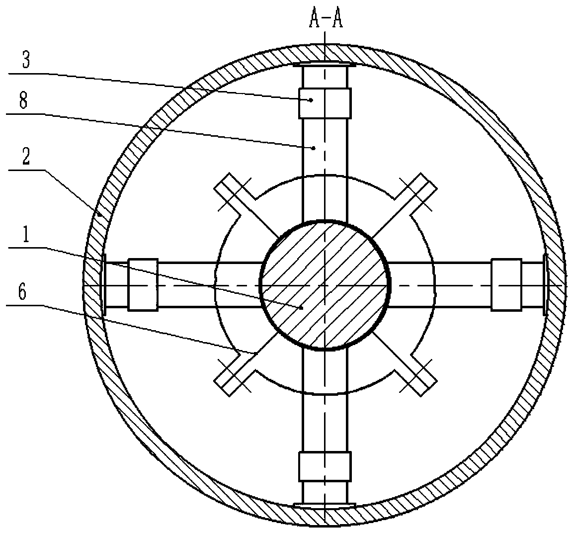 A vertical pump shaft vibration mitigation device