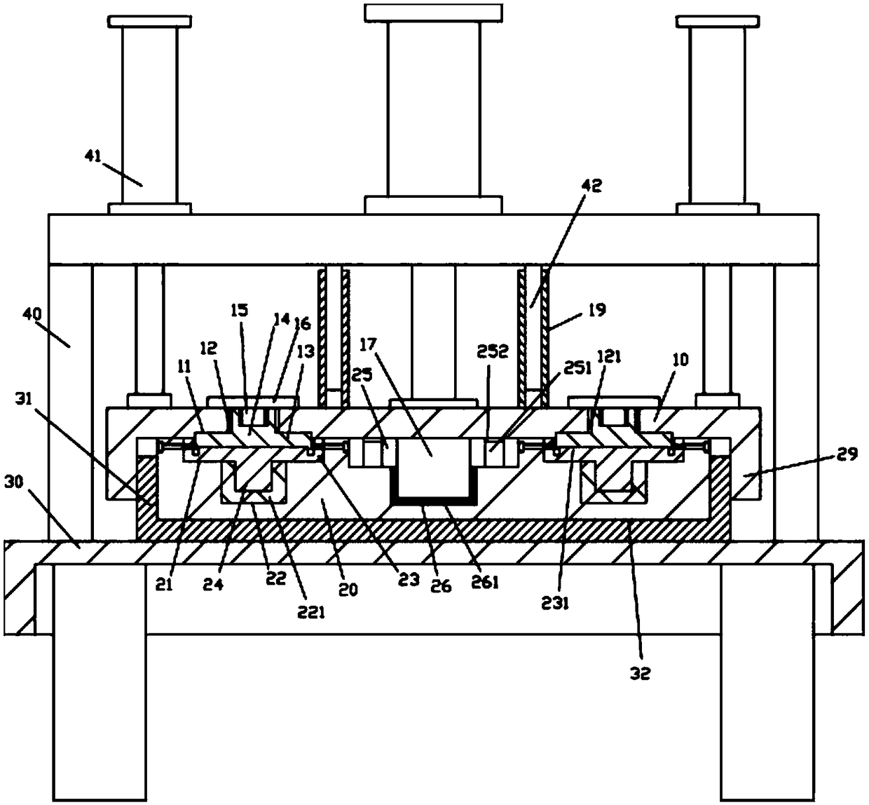 Punching mechanism adopting die with multiple form blocks