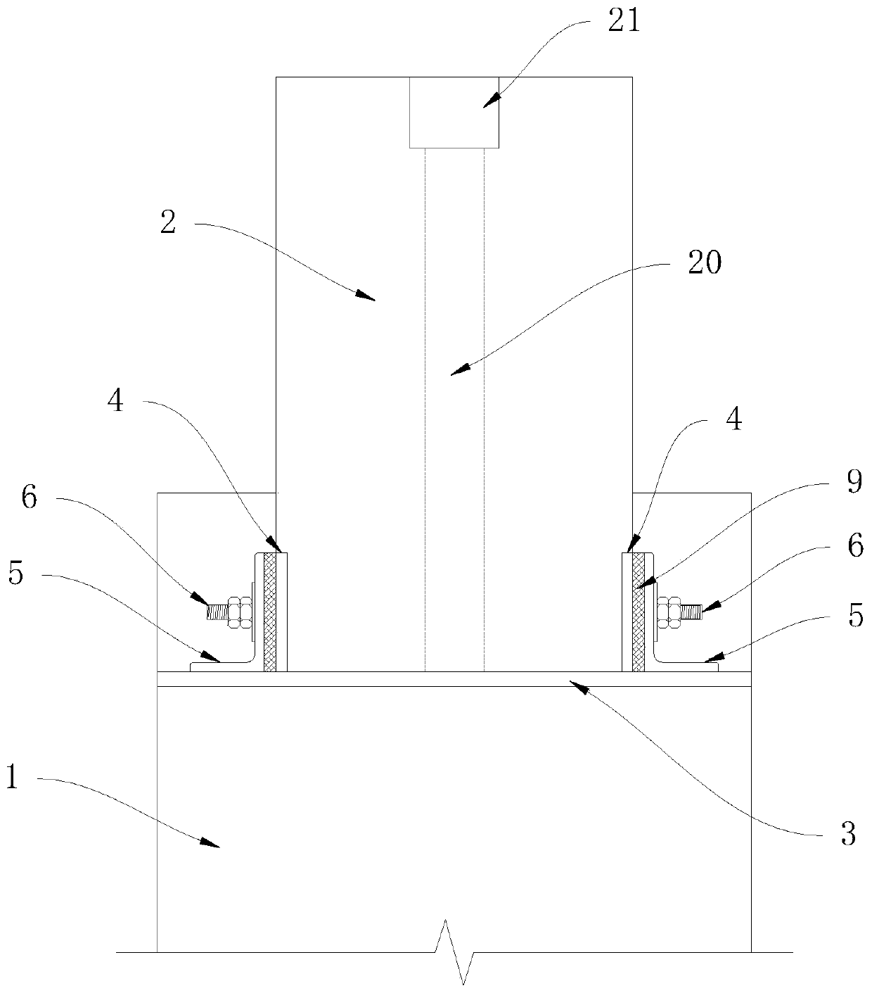 Dry connection structure and method of precast concrete column