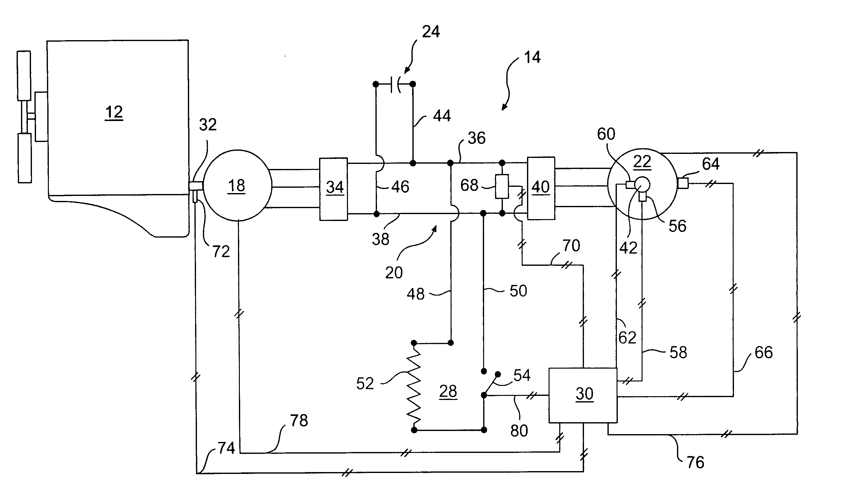 Electric drive system having DC bus voltage control