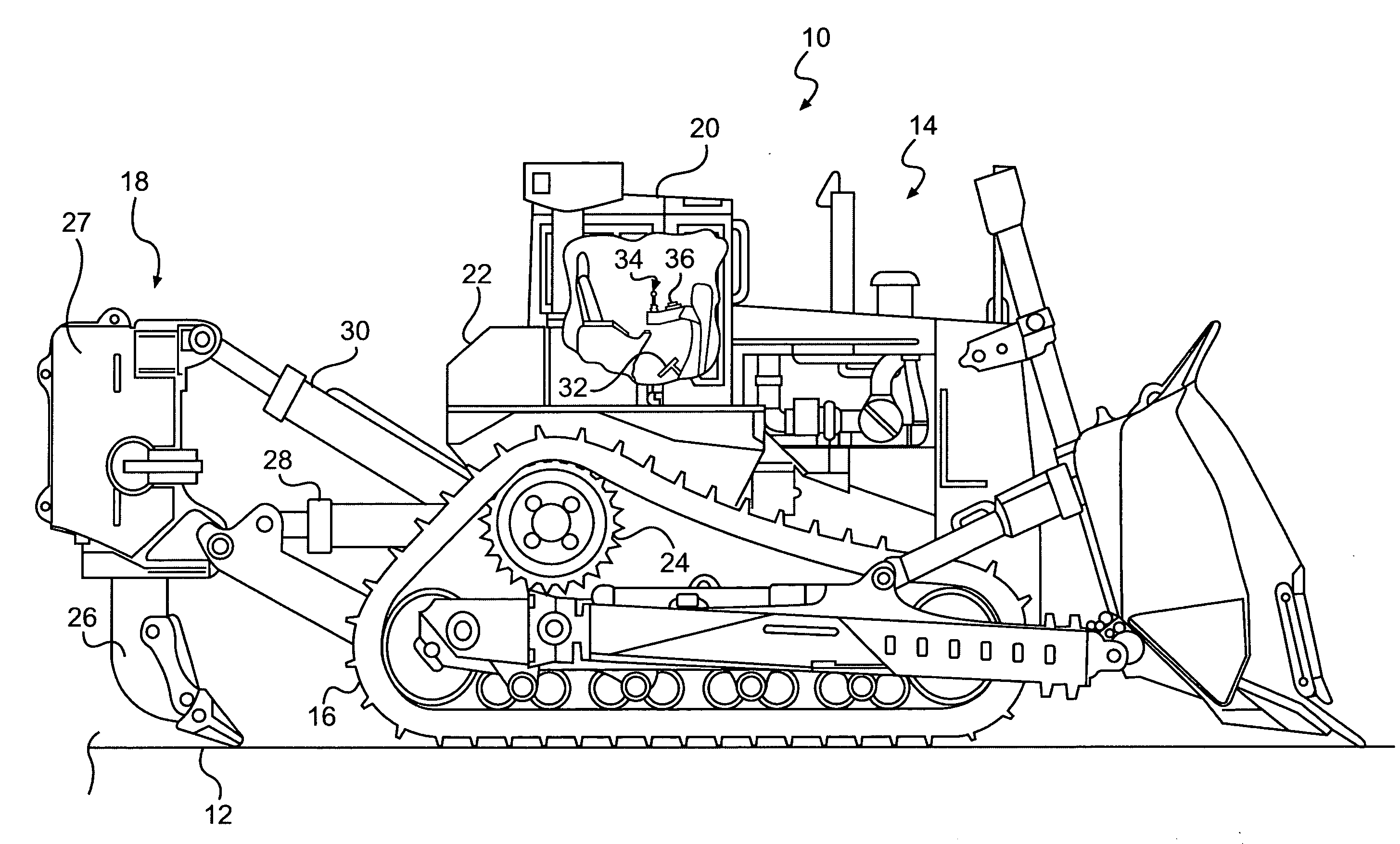 Ripper autodig system implementing machine acceleration control