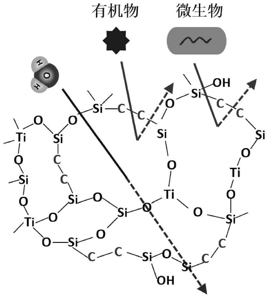 Preparation method and application of a kind of anti-pollution silicon-titanium copolymer composite membrane