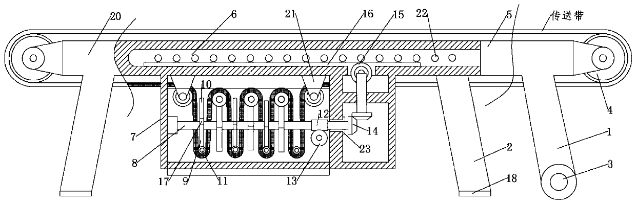 Conveying device for material carrying