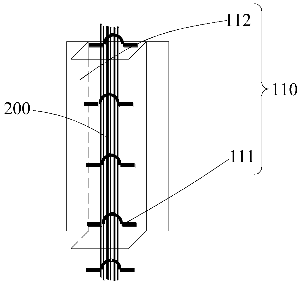 High-water-head bulkhead gate vibration monitoring system, cable protective device and arrangement method