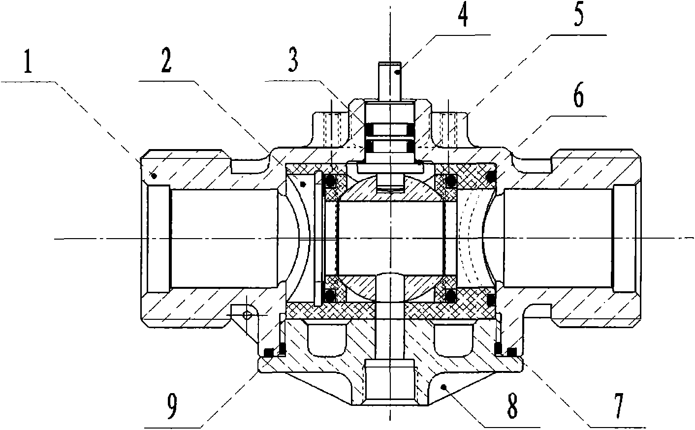 Novel down-mounting ball valve