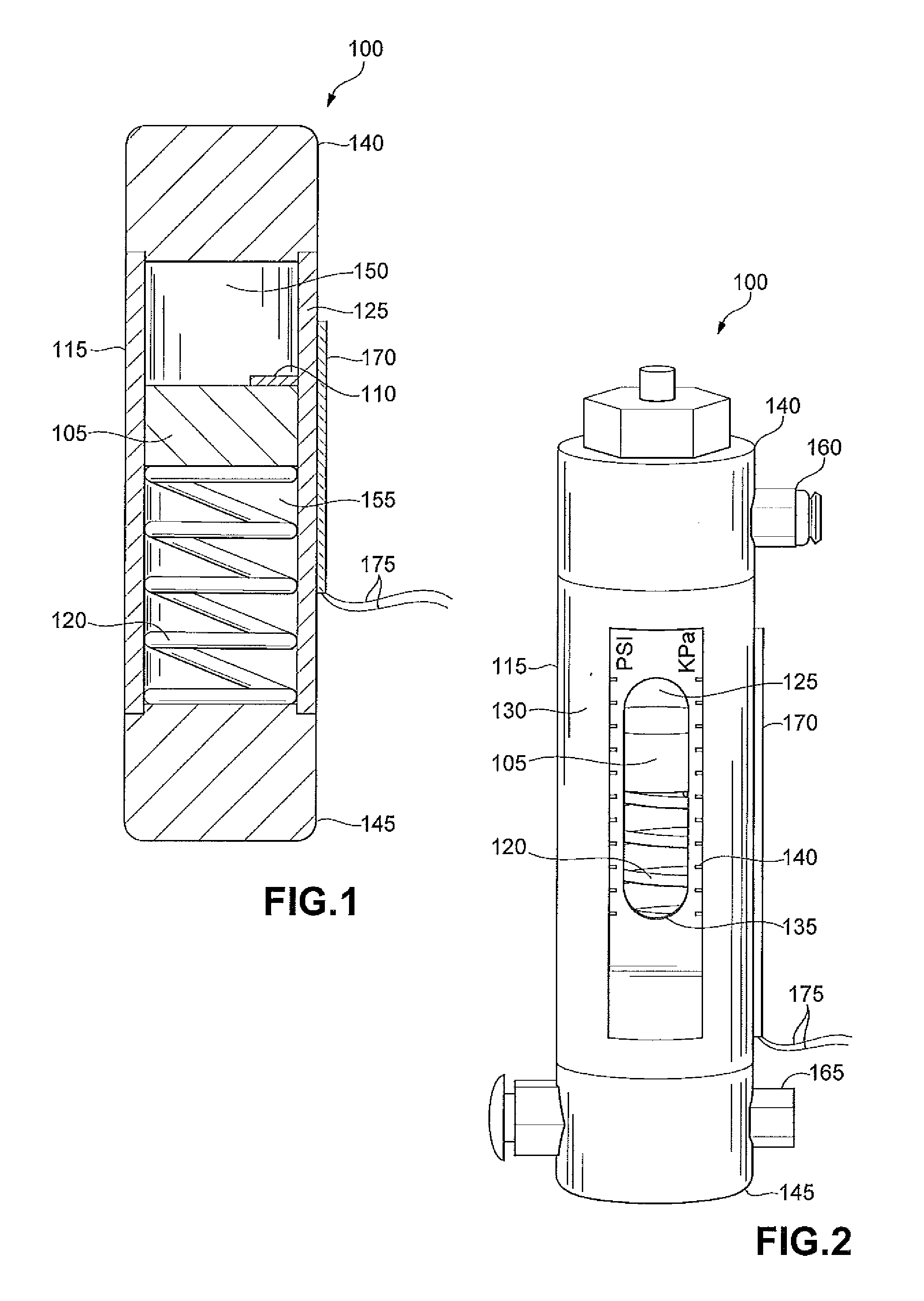 Electronic readout for piston-type differential pressure gauge