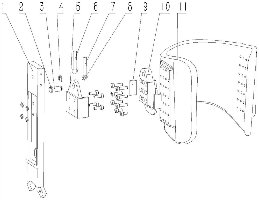 Man-machine one-dimensional interaction force measurement sensor and measurement method for lower limb exoskeleton