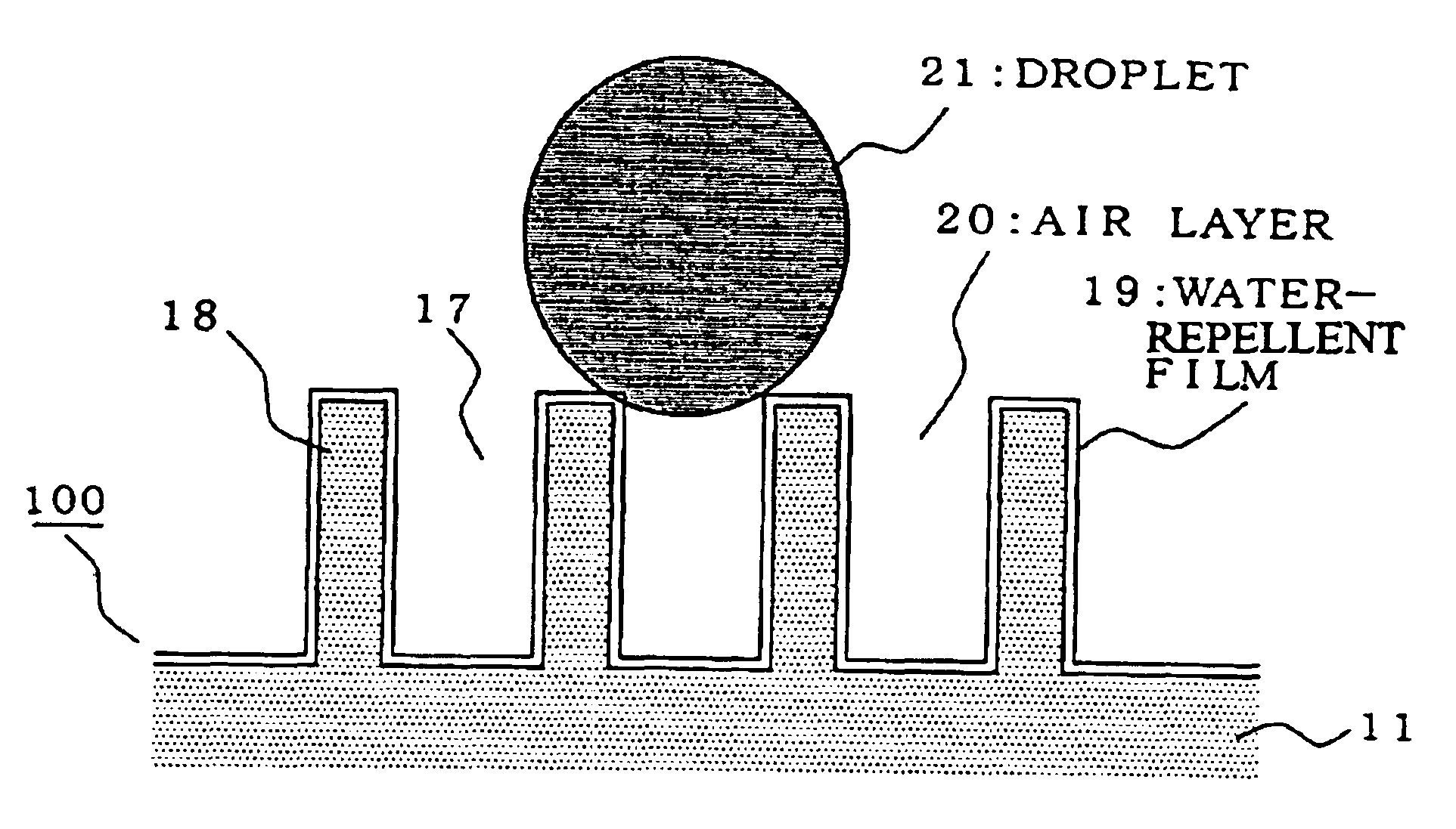 Structural member superior in water repellency and method for manufacturing the same