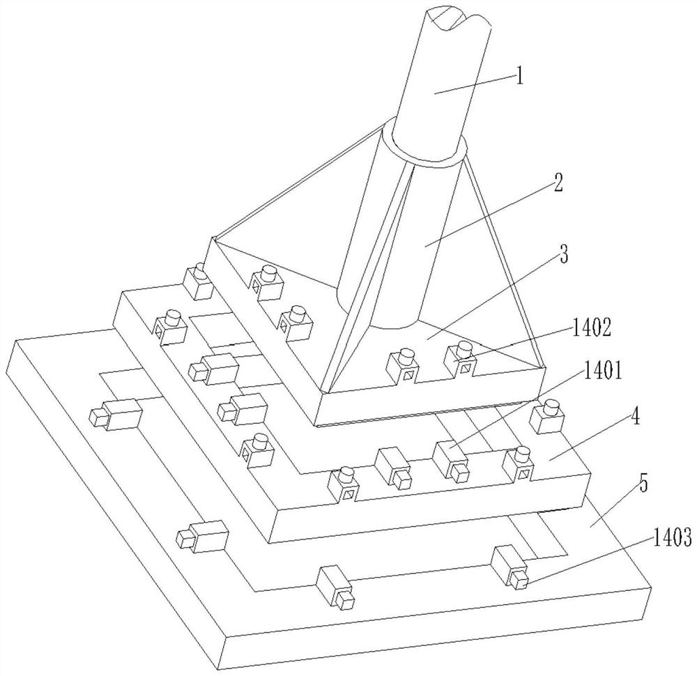 Steel plate type tamping machine for welding of accessories of excavator