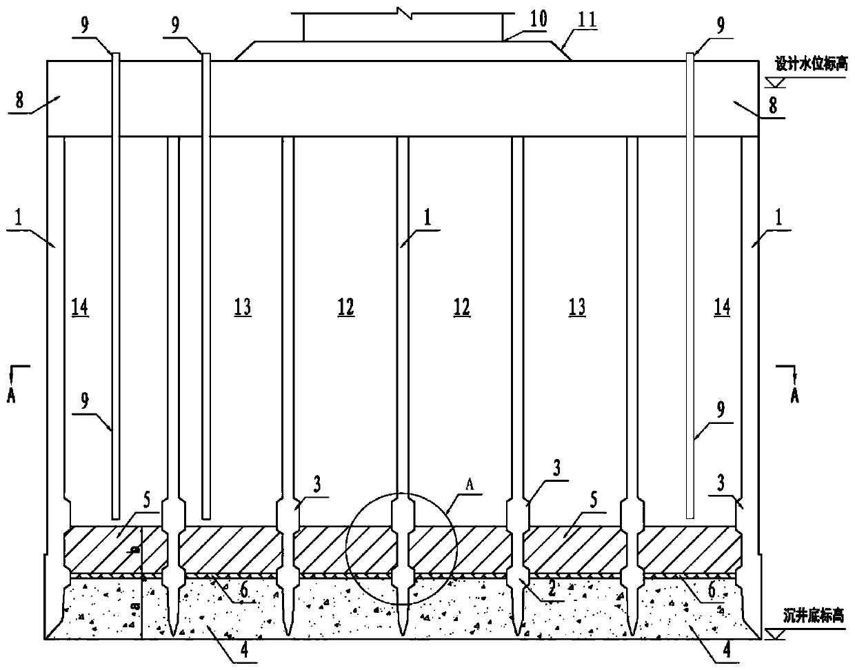 Novel buoyancy type open caisson and construction method thereof