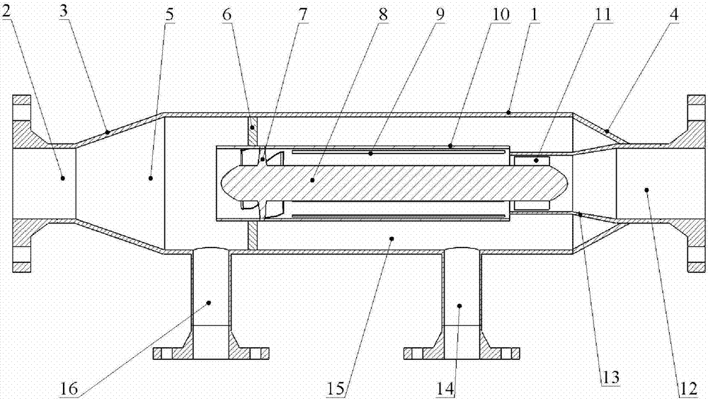 Pipeline type natural gas condensed liquid rotating flow separator