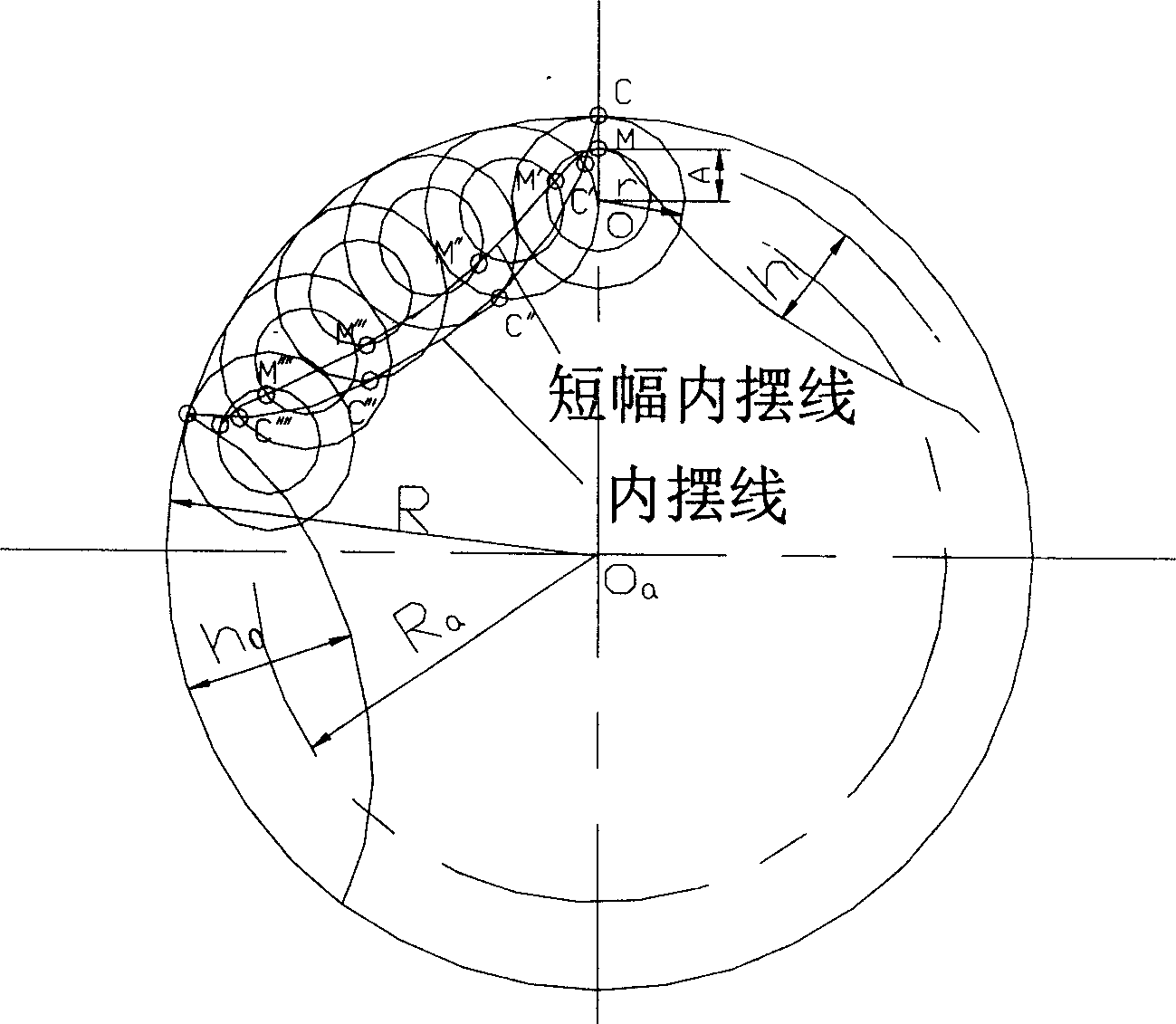 Hypocycloid pinwheel planetary gearing