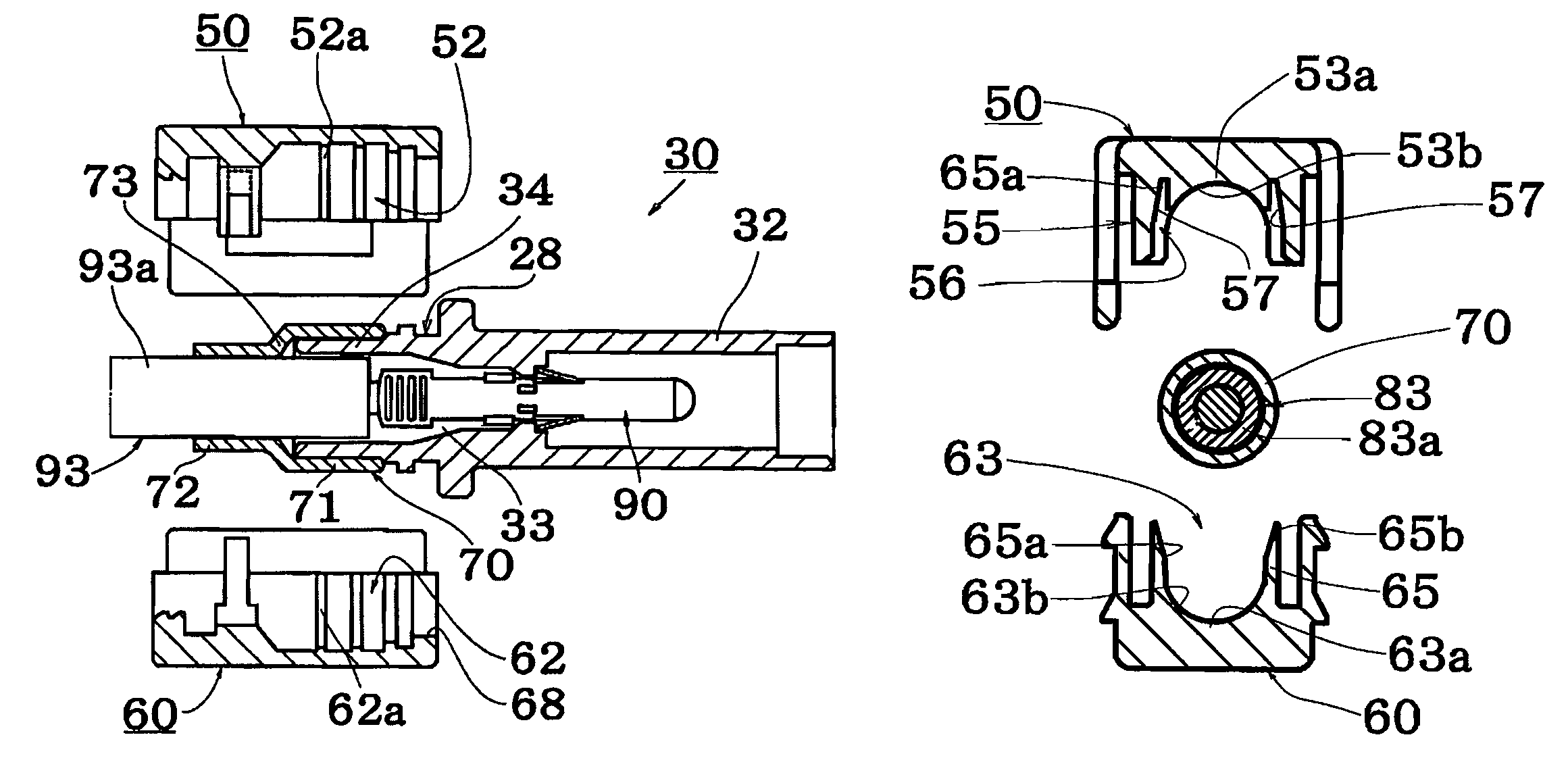 Water resistant connector and connection connector