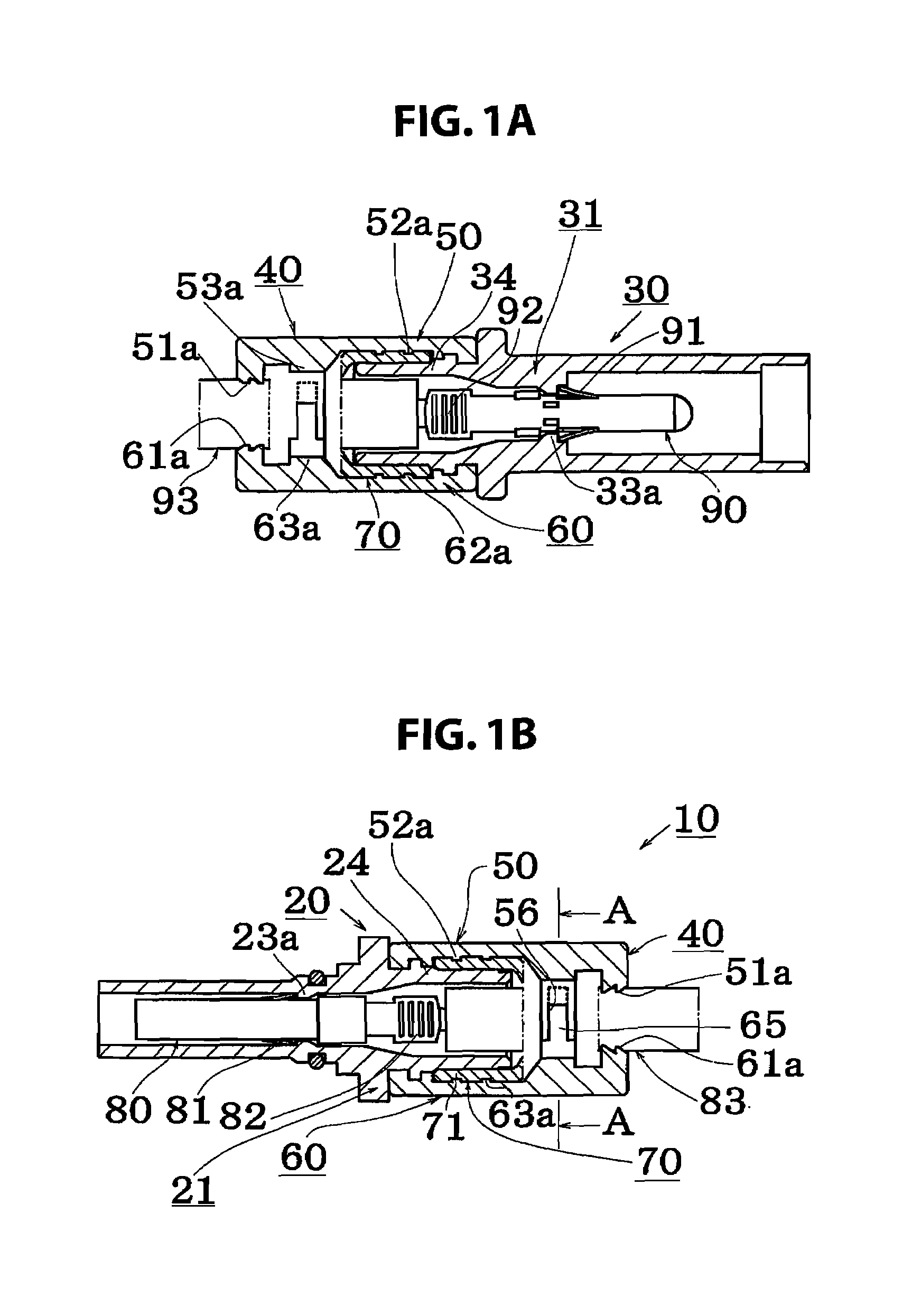 Water resistant connector and connection connector