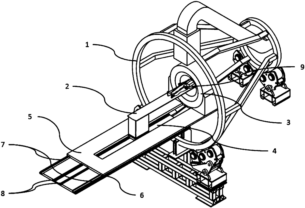 Proton radiotherapy rack with imaging device