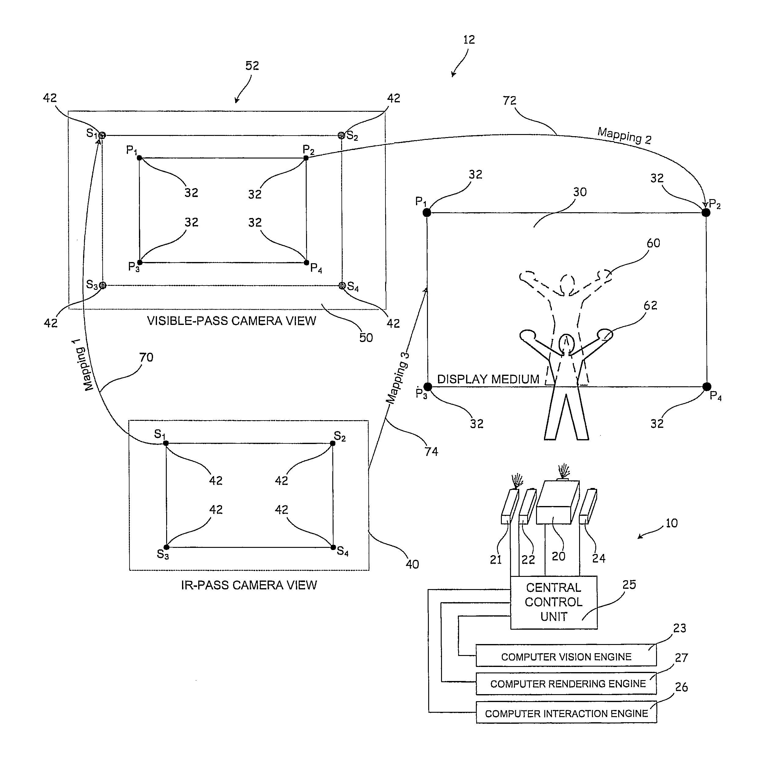 System and associated methods of calibration and use for an interactive imaging environment