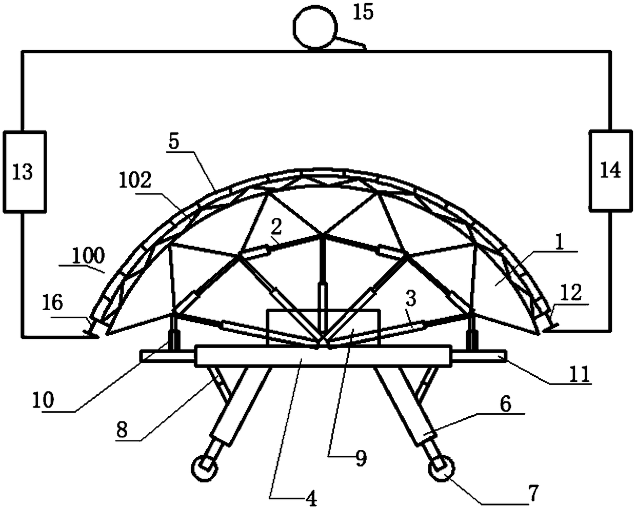 Roller shutter expansion type rotary kiln adjustable bricklaying machine