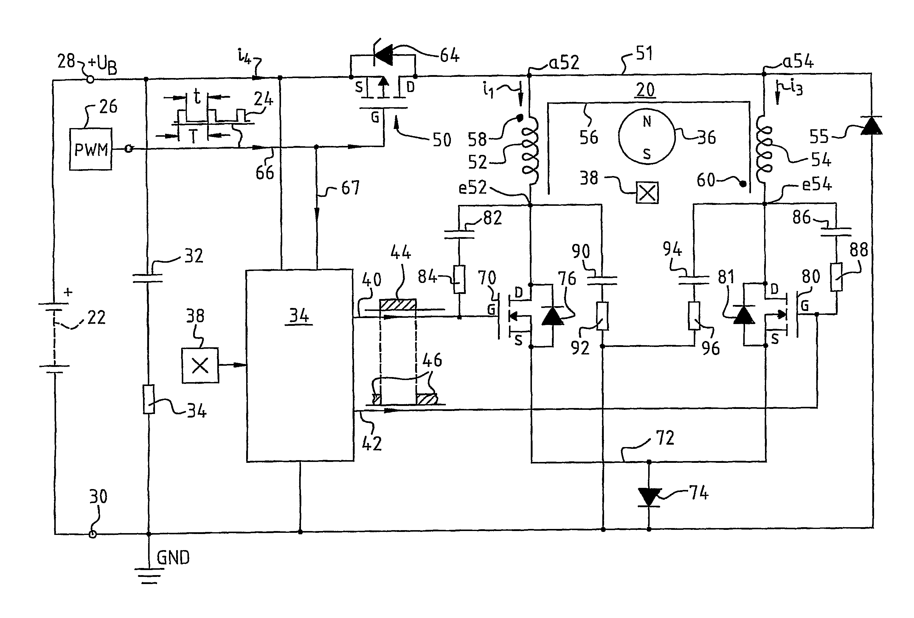 Method for operation of a two-stranded electronically commutated motor, and motor for carrying out said method