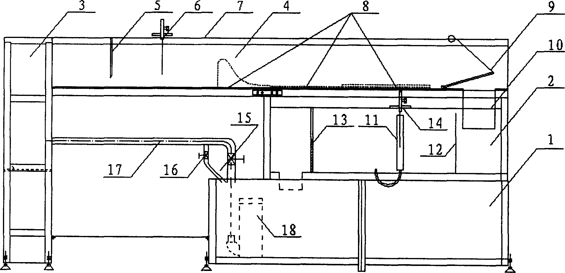 Stoploy type self circulation open-channel test groove