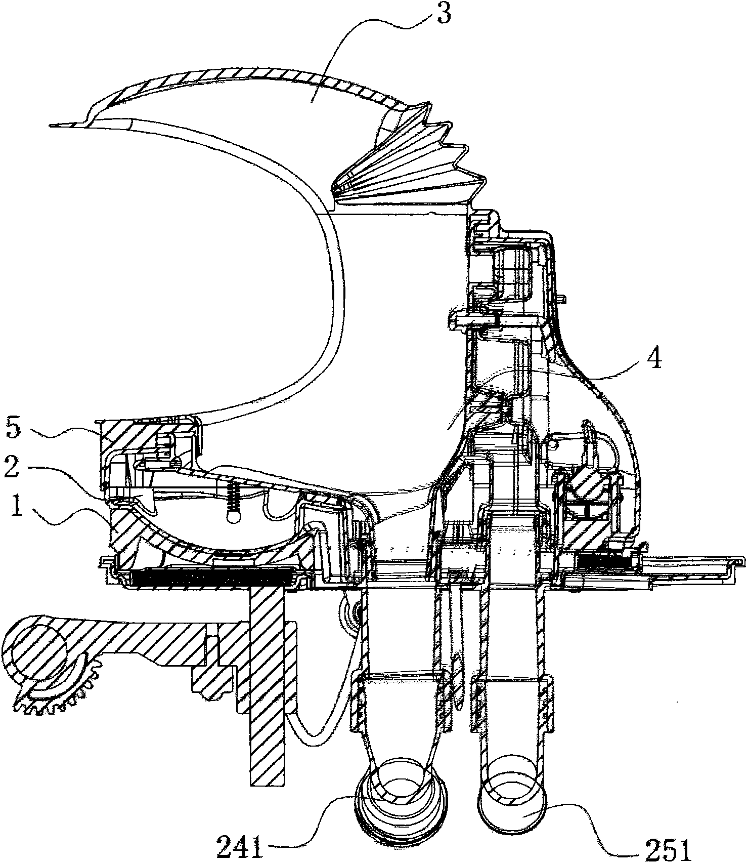 Sucking seat assembly of automatic care bed