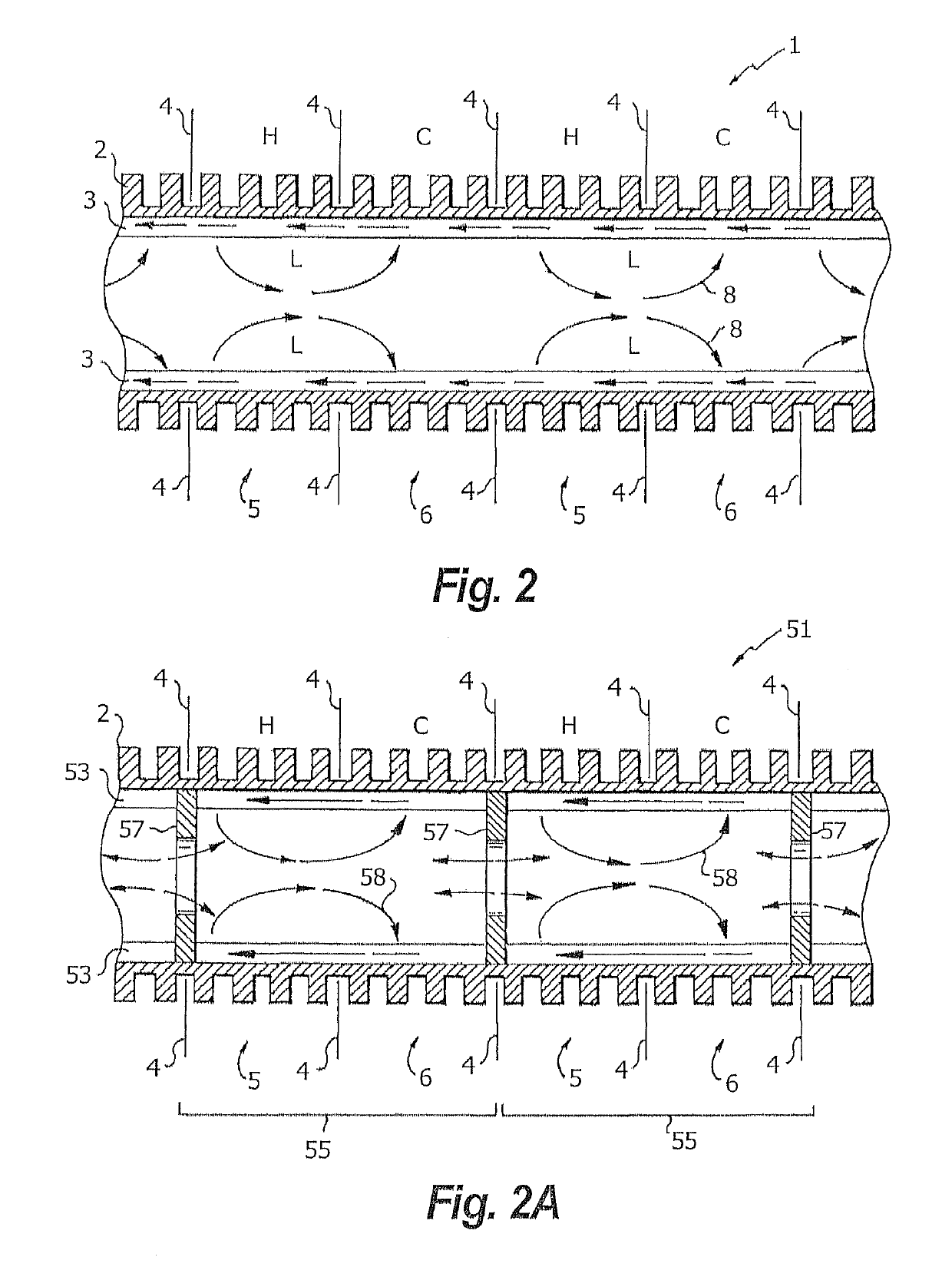 Method using heat pipes with multiple evaporator/condenser zones and heat exchangers using same